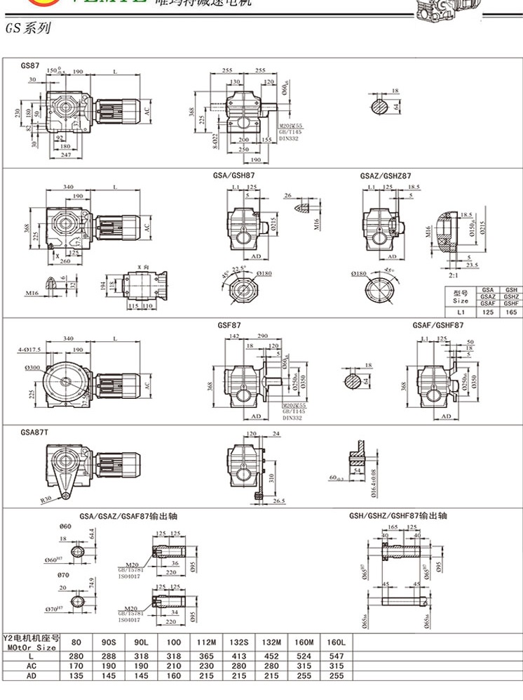 TS88減速機安裝尺寸圖